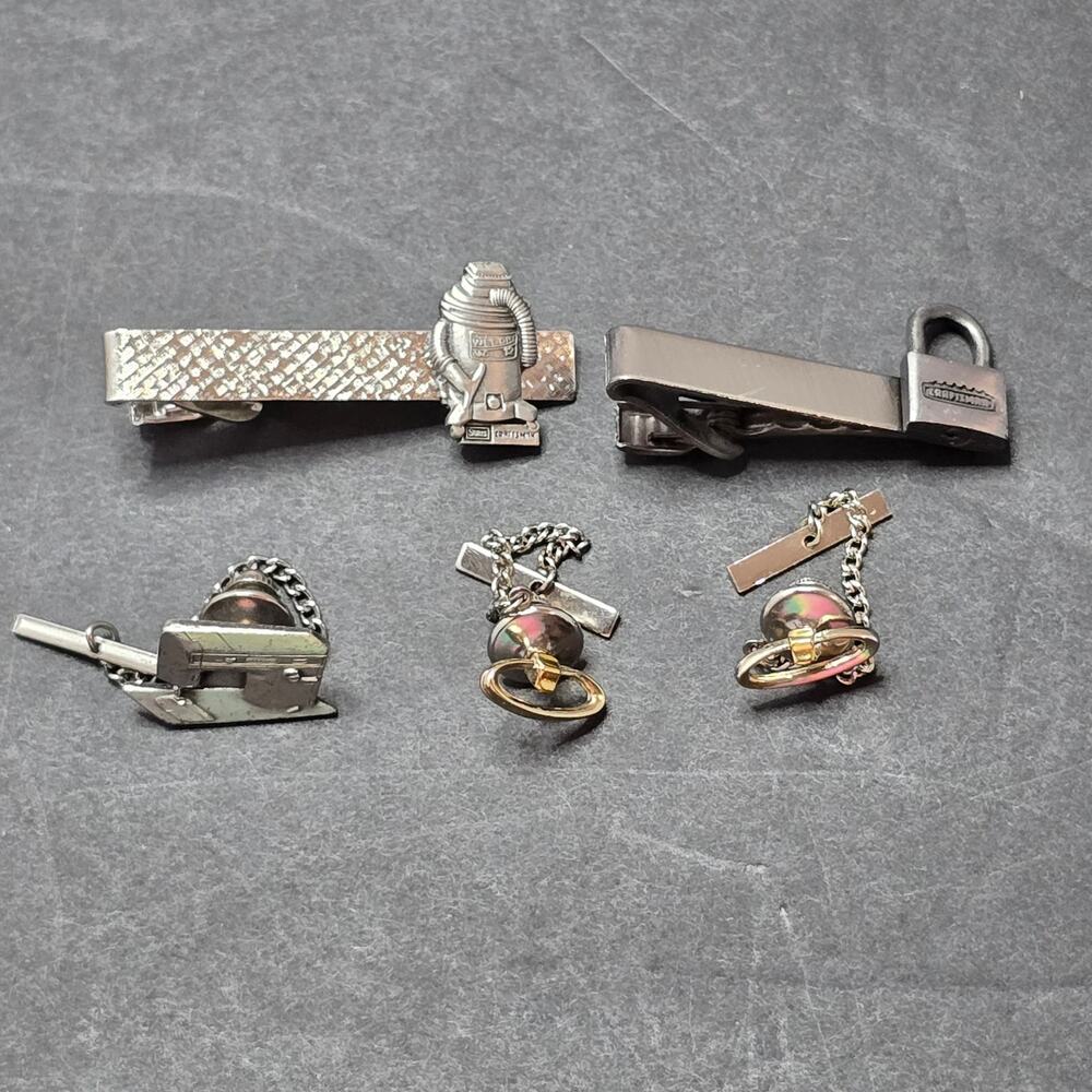 Craftsman Sears Tie Clips Tacks Lot Shop Vac Padlock Sewing Machine 5 Pc 60s 80s